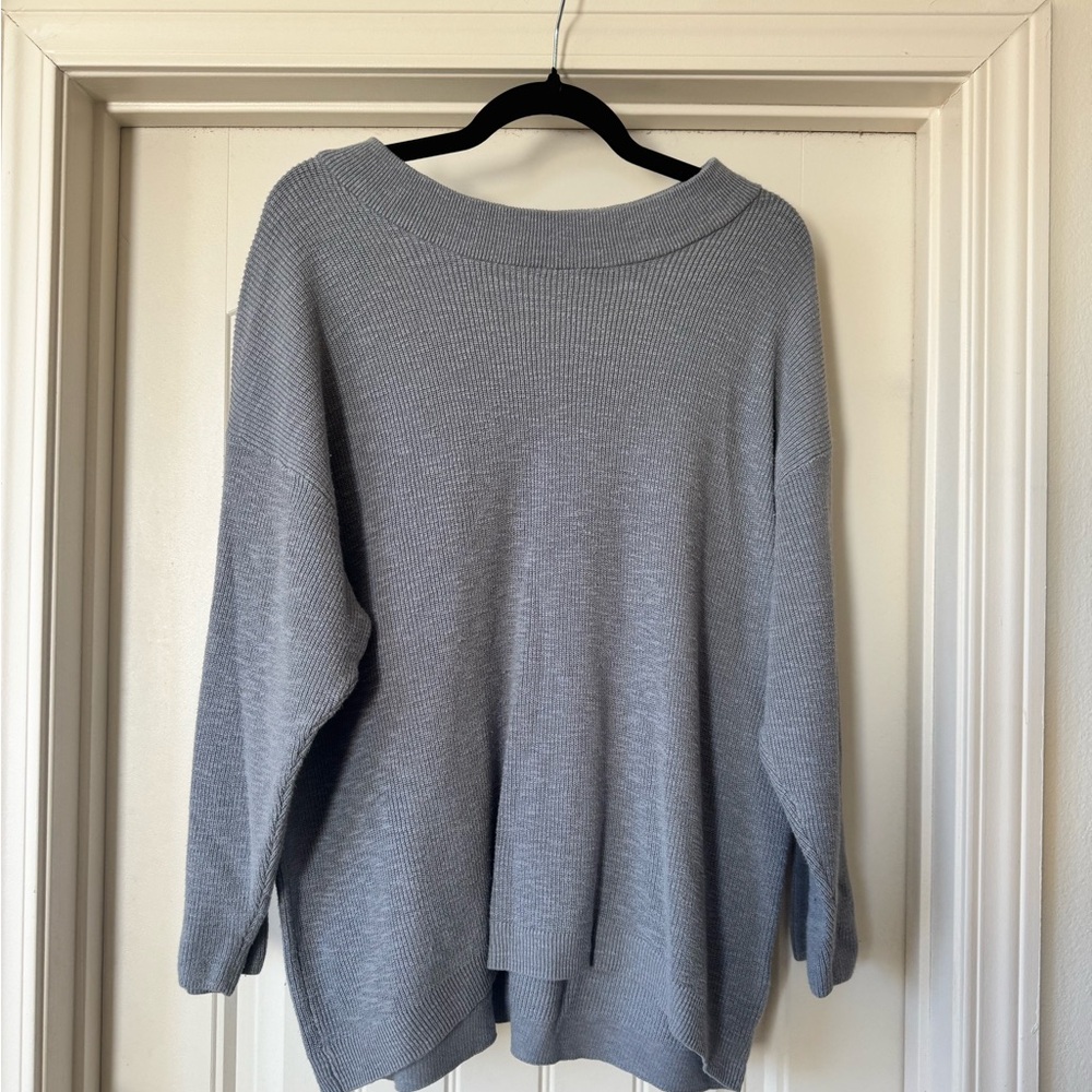 Free People Beach Blue/Gray Knit Sweater
